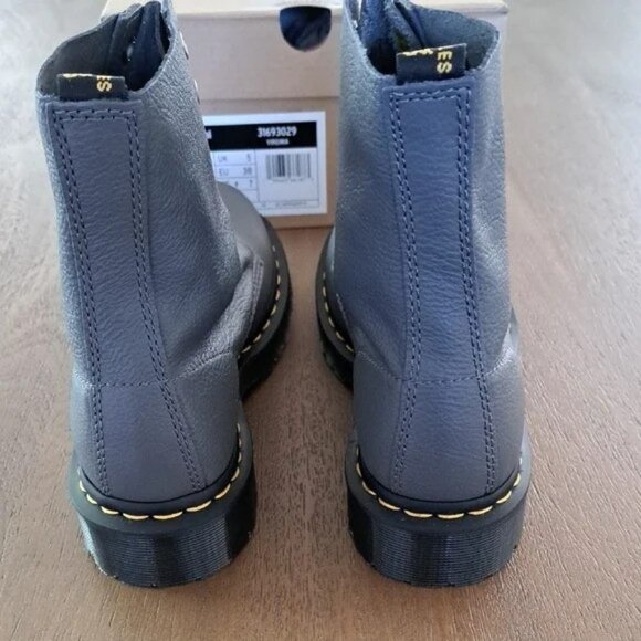 Dr. Martens 1460 Pascal Virginia Leather Lace Up Boots - Color: Gunmetal - Size: - Picture 5 of 9